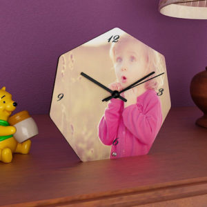 Wooden Table Clock Hexa