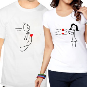 Couple Tshirts Heart Magnet