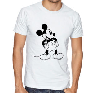 Mickey Mouse Outline White Tshirt