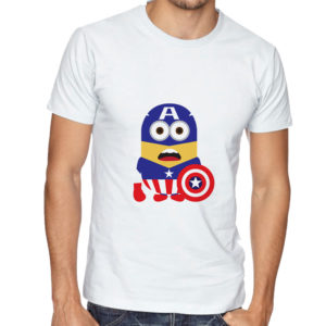 Minions Captain America White Tshirt