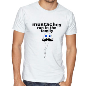 Mustaches White Tshirt