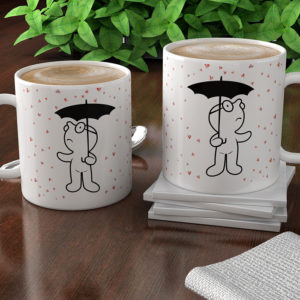 Mr P raining Heart Mug