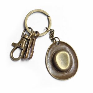 Vintage Look Hat Metal Key Chains-Key Ring