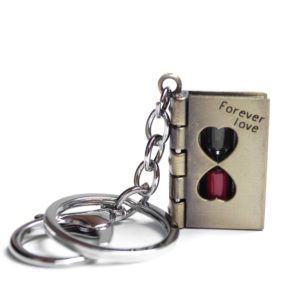 Book Shape Forever Love Steel Metal Key Chain-Key Ring