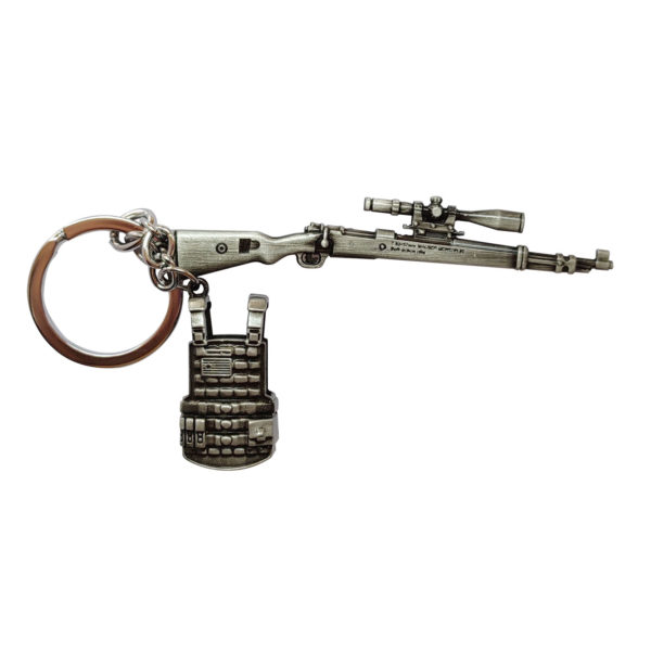 Pubg Game Kar98 Gun With Level 3 Vest Key Chain
