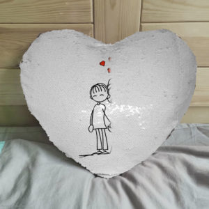 Heart Magic Pillow White D1