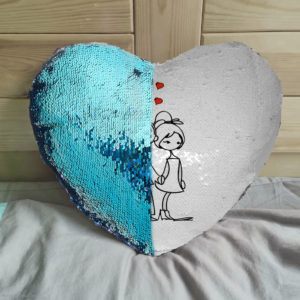 Heart Magic Pillow Blue D2