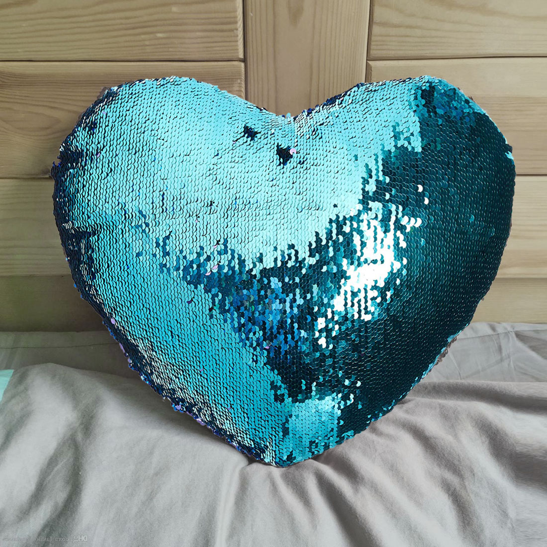 blue heart pillow