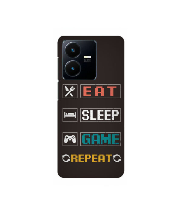 Eat Sleep Game Vivo Y35 Back cover